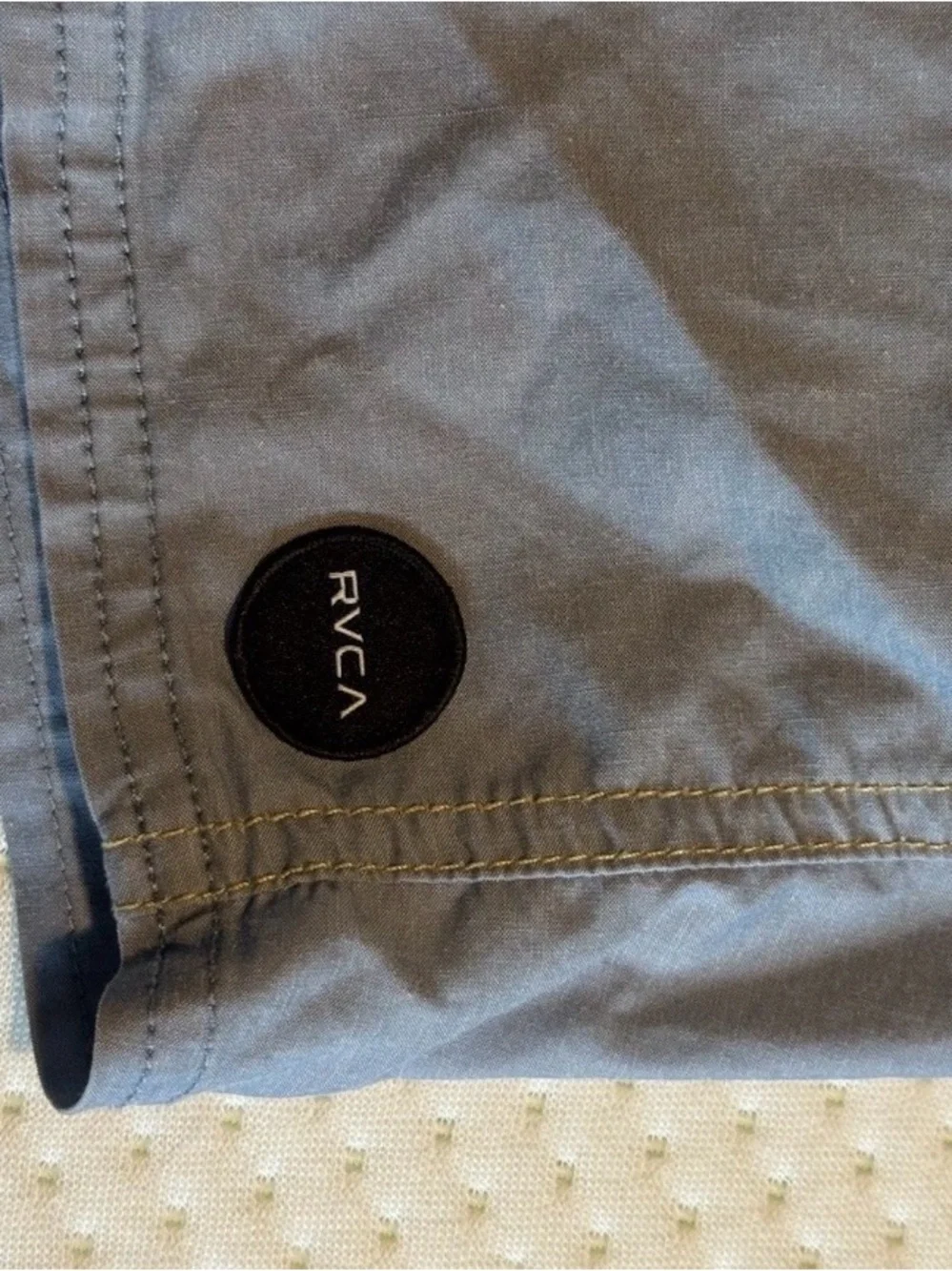 RVCA Youth Large Light Blue and Khaki Swim Trunks